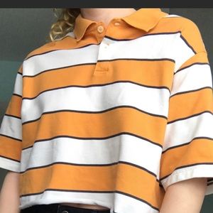 Adidas cropped t-shirt with stripes